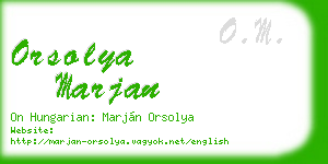 orsolya marjan business card